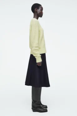 Sale COS FLECKED MOHAIR-BLEND JUMPER GREEN MÉLANGE