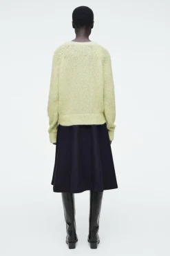 Sale COS FLECKED MOHAIR-BLEND JUMPER GREEN MÉLANGE