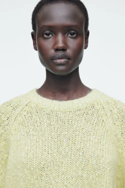 Sale COS FLECKED MOHAIR-BLEND JUMPER GREEN MÉLANGE