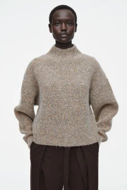 Outlet COS FLECKED TURTLENECK JUMPER GREY / ORANGE