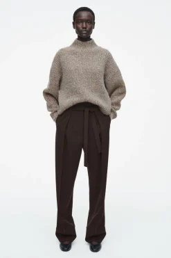 Outlet COS FLECKED TURTLENECK JUMPER GREY / ORANGE