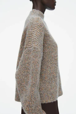 Outlet COS FLECKED TURTLENECK JUMPER GREY / ORANGE