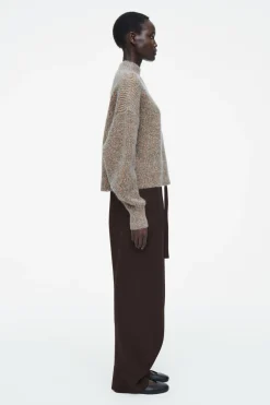 Outlet COS FLECKED TURTLENECK JUMPER GREY / ORANGE