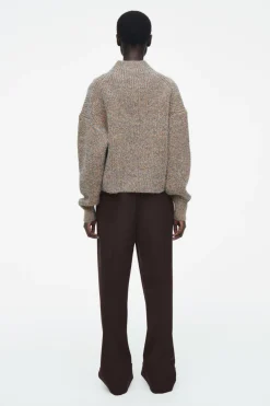 Outlet COS FLECKED TURTLENECK JUMPER GREY / ORANGE