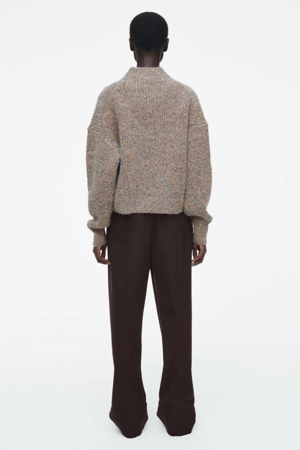 Outlet COS FLECKED TURTLENECK JUMPER GREY / ORANGE