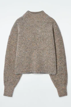 Outlet COS FLECKED TURTLENECK JUMPER GREY / ORANGE