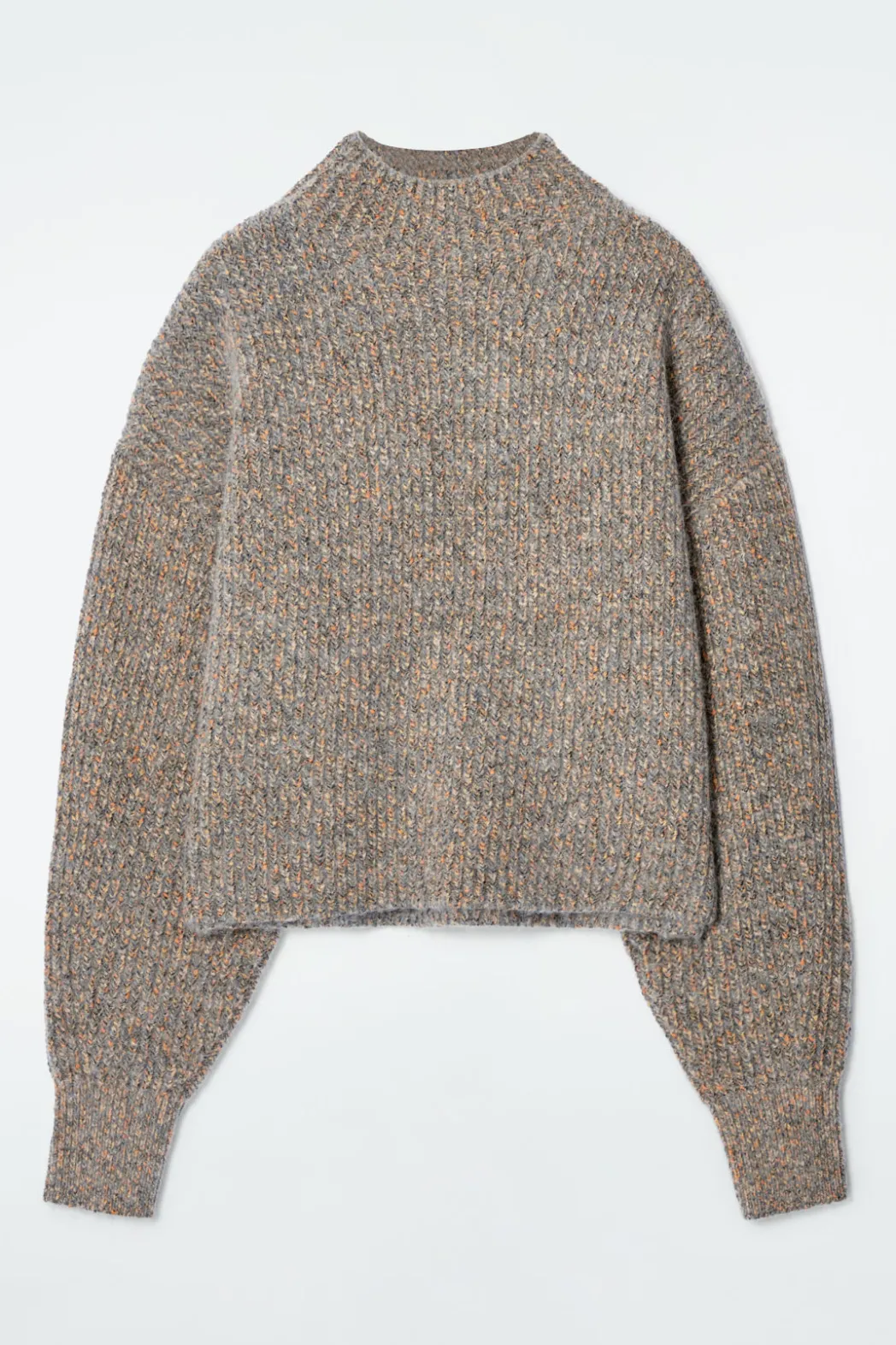 Outlet COS FLECKED TURTLENECK JUMPER GREY / ORANGE