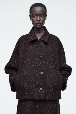 Clearance COS FLECKED WOOL-BLEND JACKET MULTICOLORED