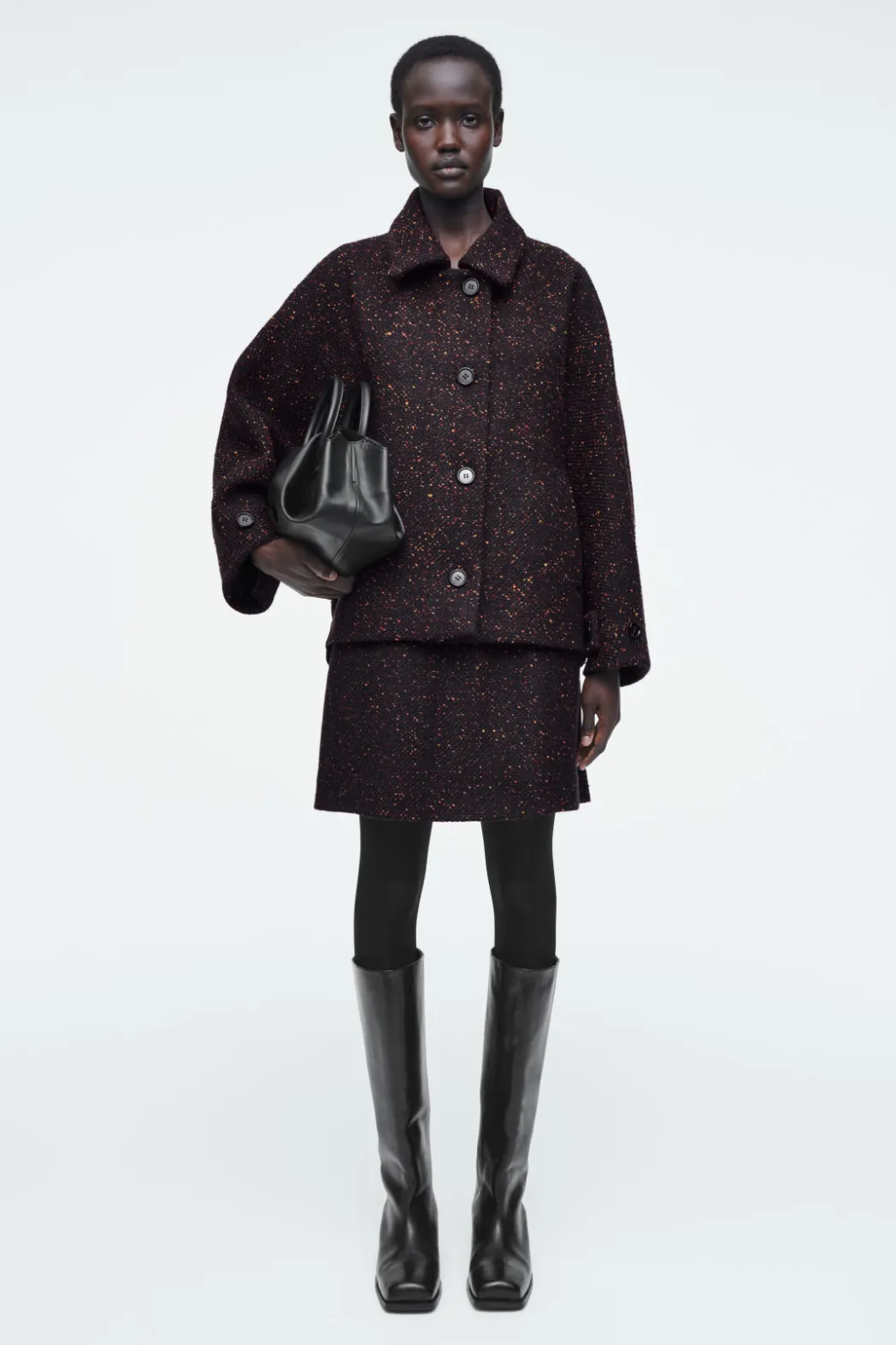 Clearance COS FLECKED WOOL-BLEND JACKET MULTICOLORED