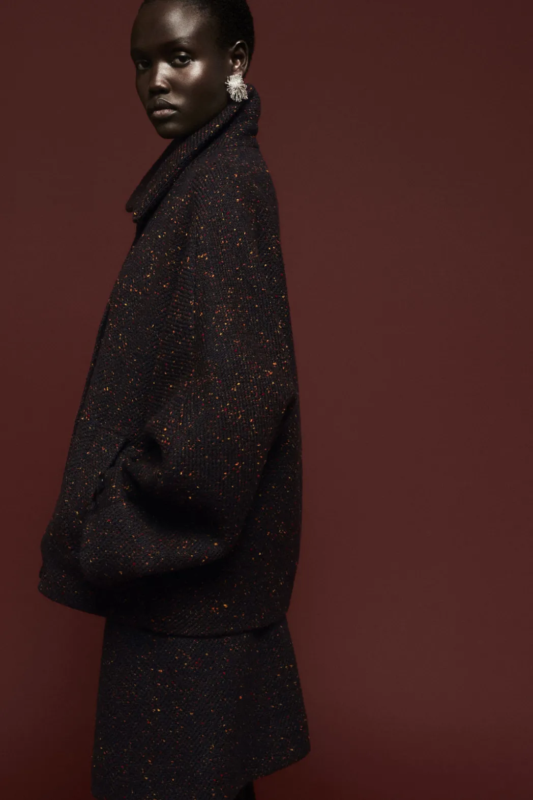 Clearance COS FLECKED WOOL-BLEND JACKET MULTICOLORED