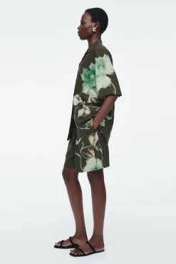 Sale COS FLORAL DRAWSTRING SHORTS CHARCOAL / FLORAL