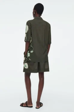Sale COS FLORAL DRAWSTRING SHORTS CHARCOAL / FLORAL