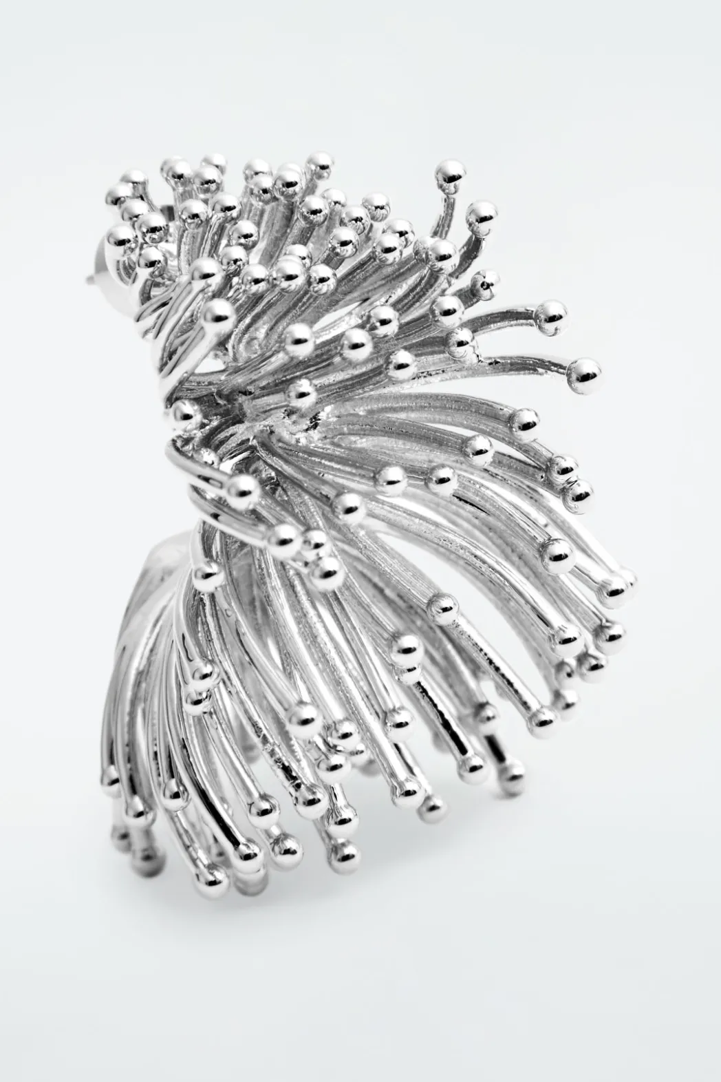COS FLORAL HOOP EARRINGS SILVER