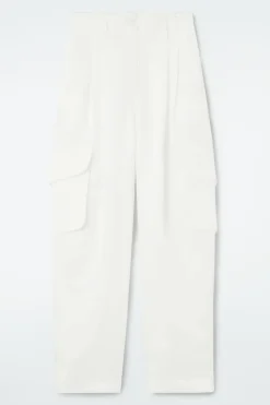 COS FLORAL JACQUARD UTILITY PANTS WHITE