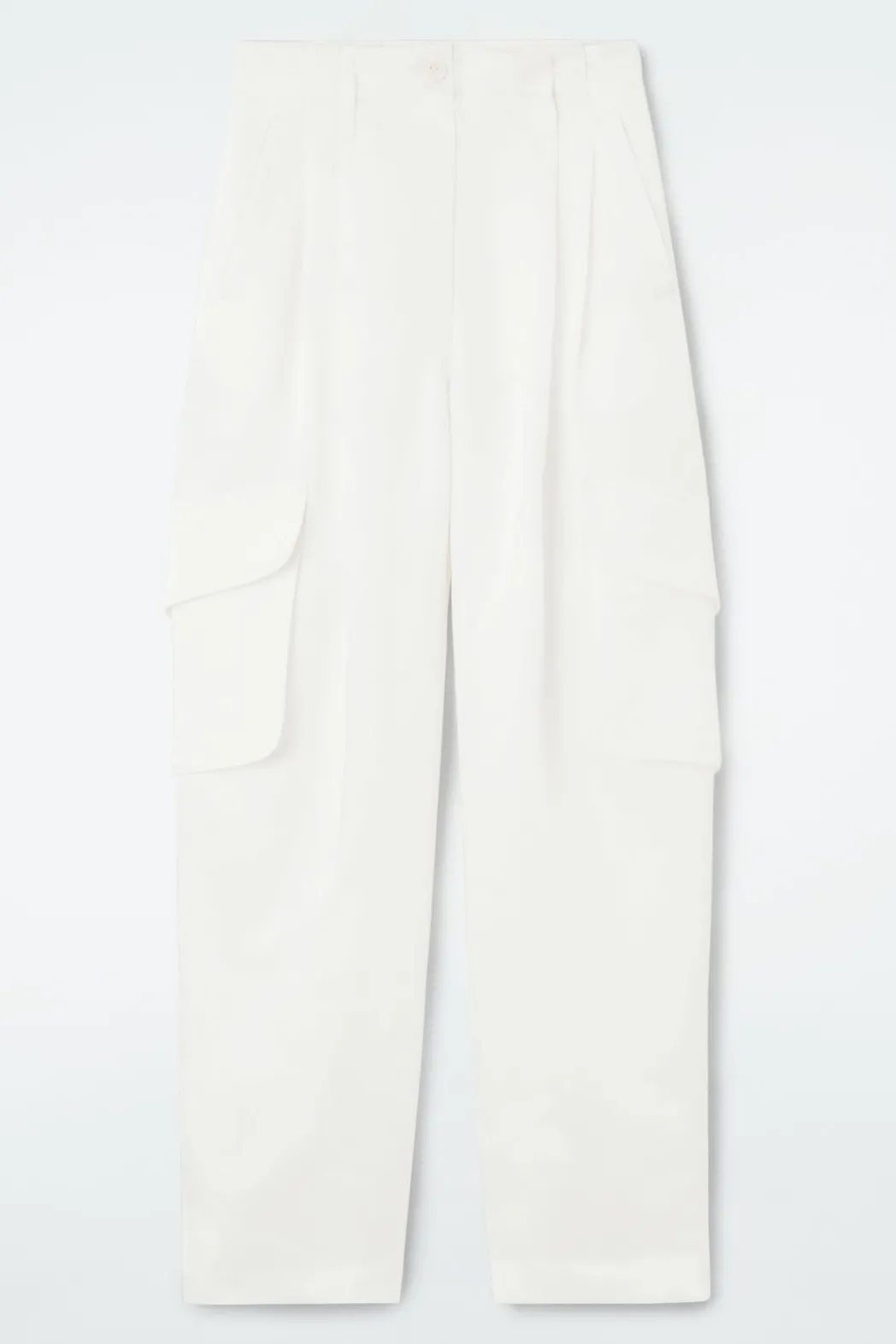 COS FLORAL JACQUARD UTILITY PANTS WHITE