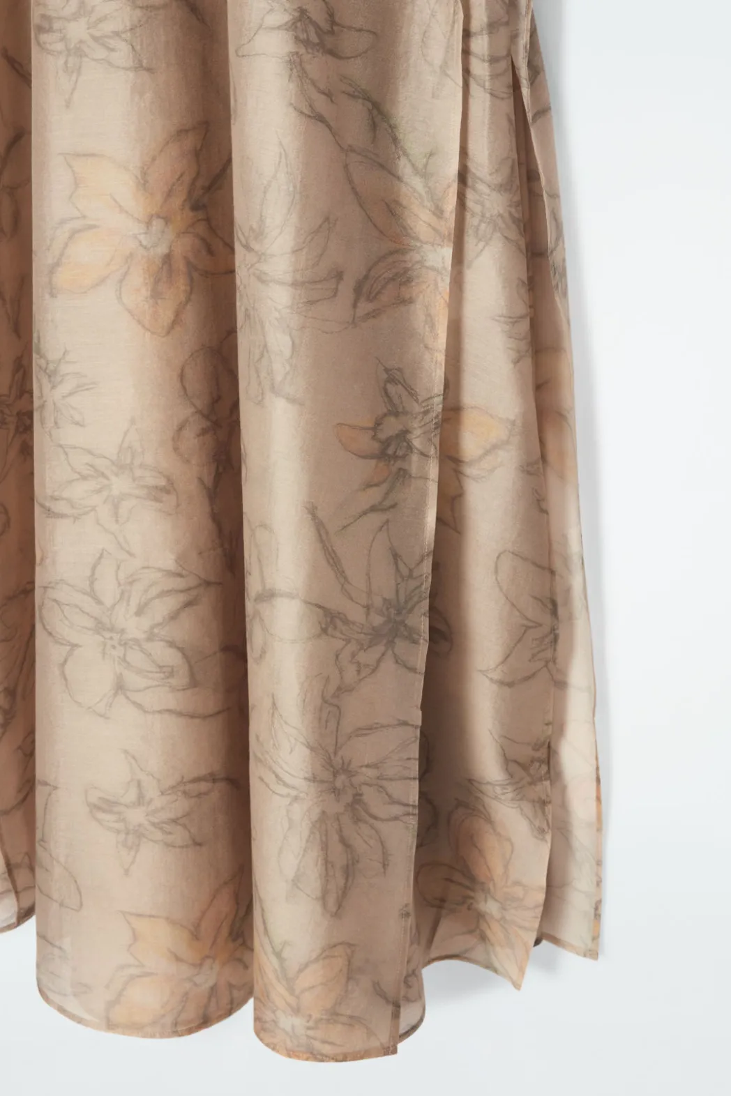 Best COS FLORAL-PRINT HALTERNECK A-LINE MAXI DRESS BEIGE / FLORAL PRINT
