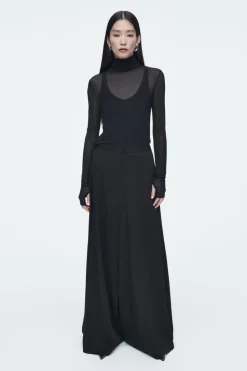 COS FLUID WIDE-LEG TROUSERS BLACK