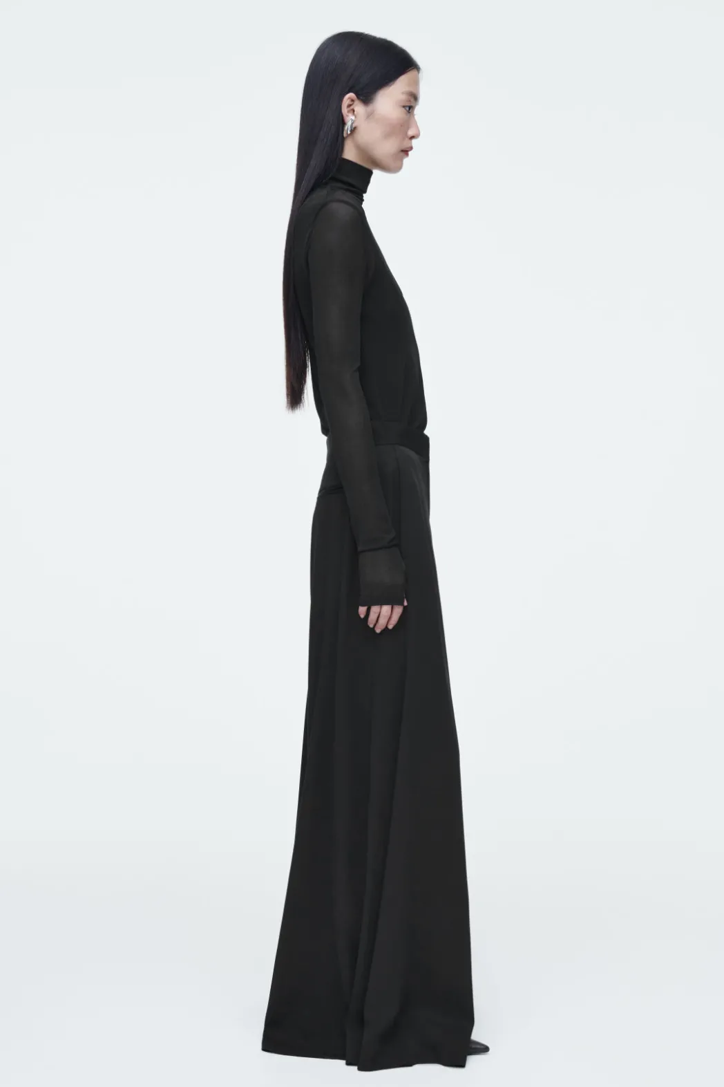COS FLUID WIDE-LEG TROUSERS BLACK