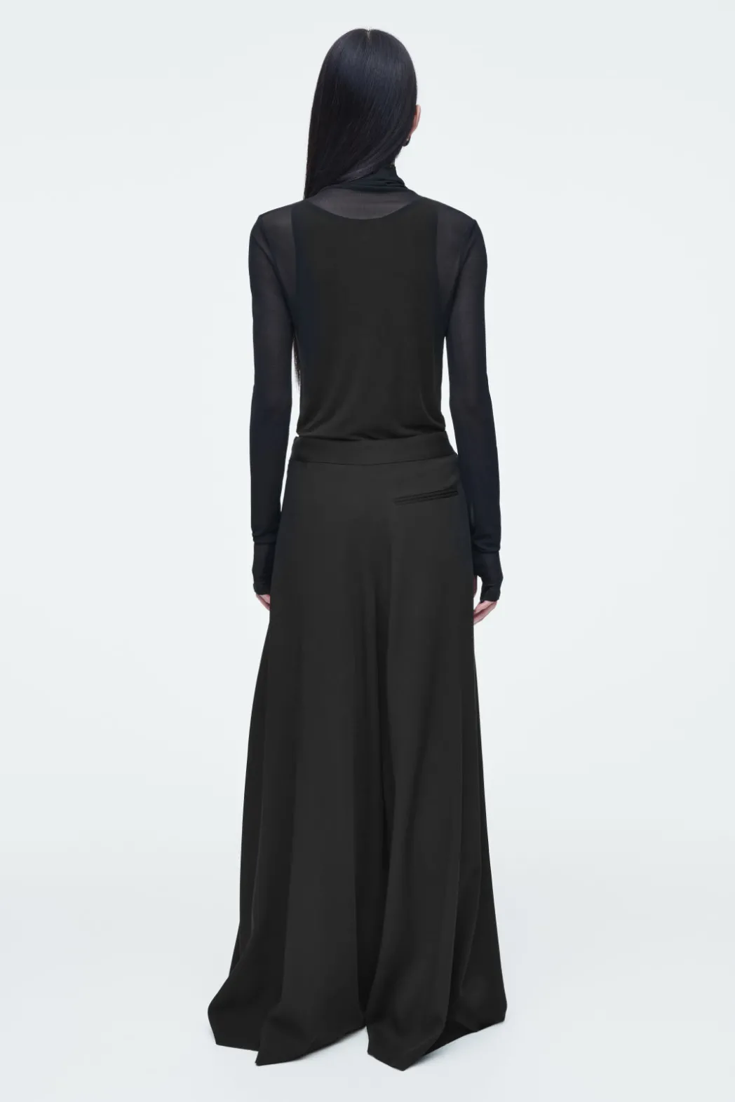 COS FLUID WIDE-LEG TROUSERS BLACK