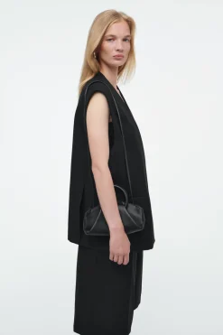COS FOLD MICRO TOTE - LEATHER BLACK