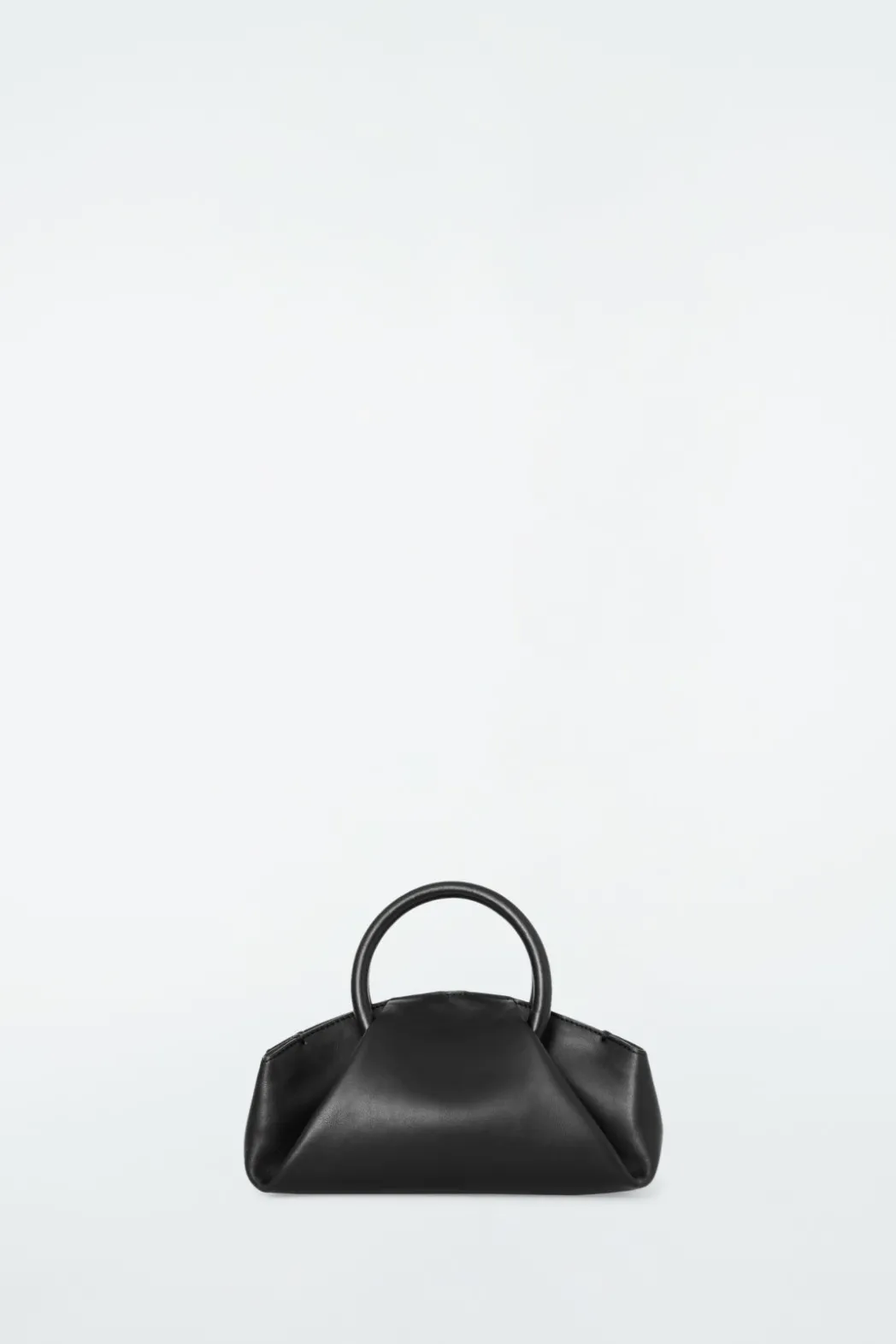 COS FOLD MICRO TOTE - LEATHER BLACK