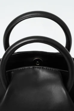 COS FOLD MICRO TOTE - LEATHER BLACK