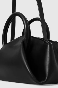 COS FOLD MICRO TOTE - LEATHER BLACK