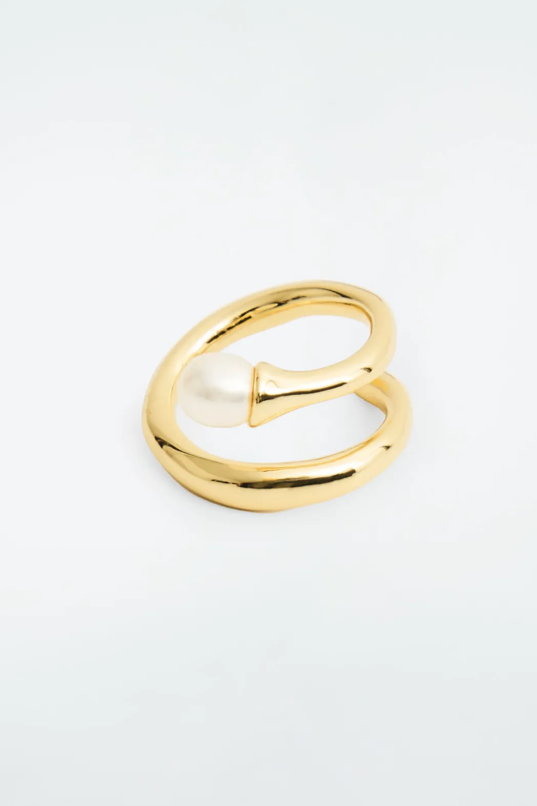 Clearance COS FRESHWATER PEARL COIL RING GOLD