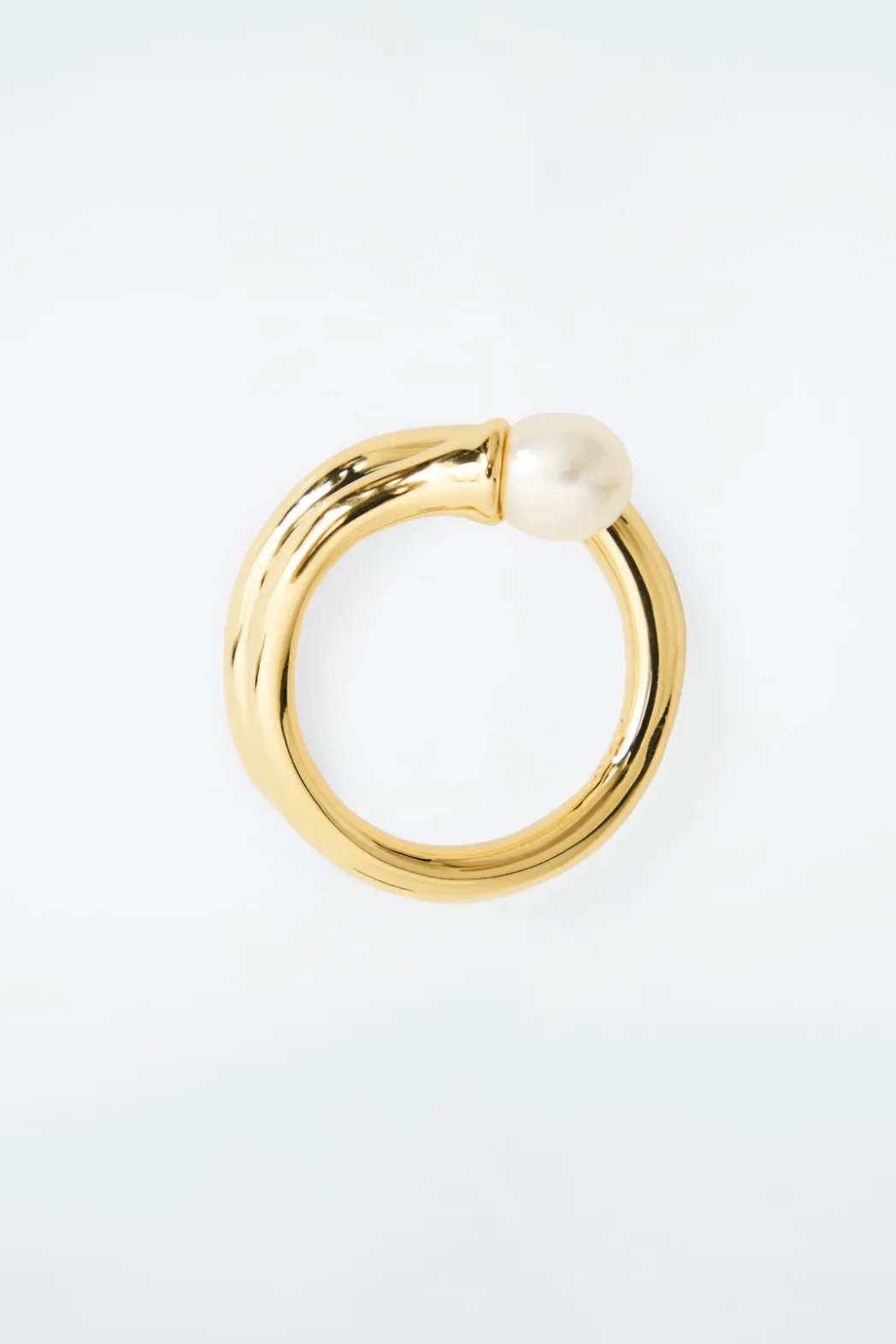 Clearance COS FRESHWATER PEARL COIL RING GOLD