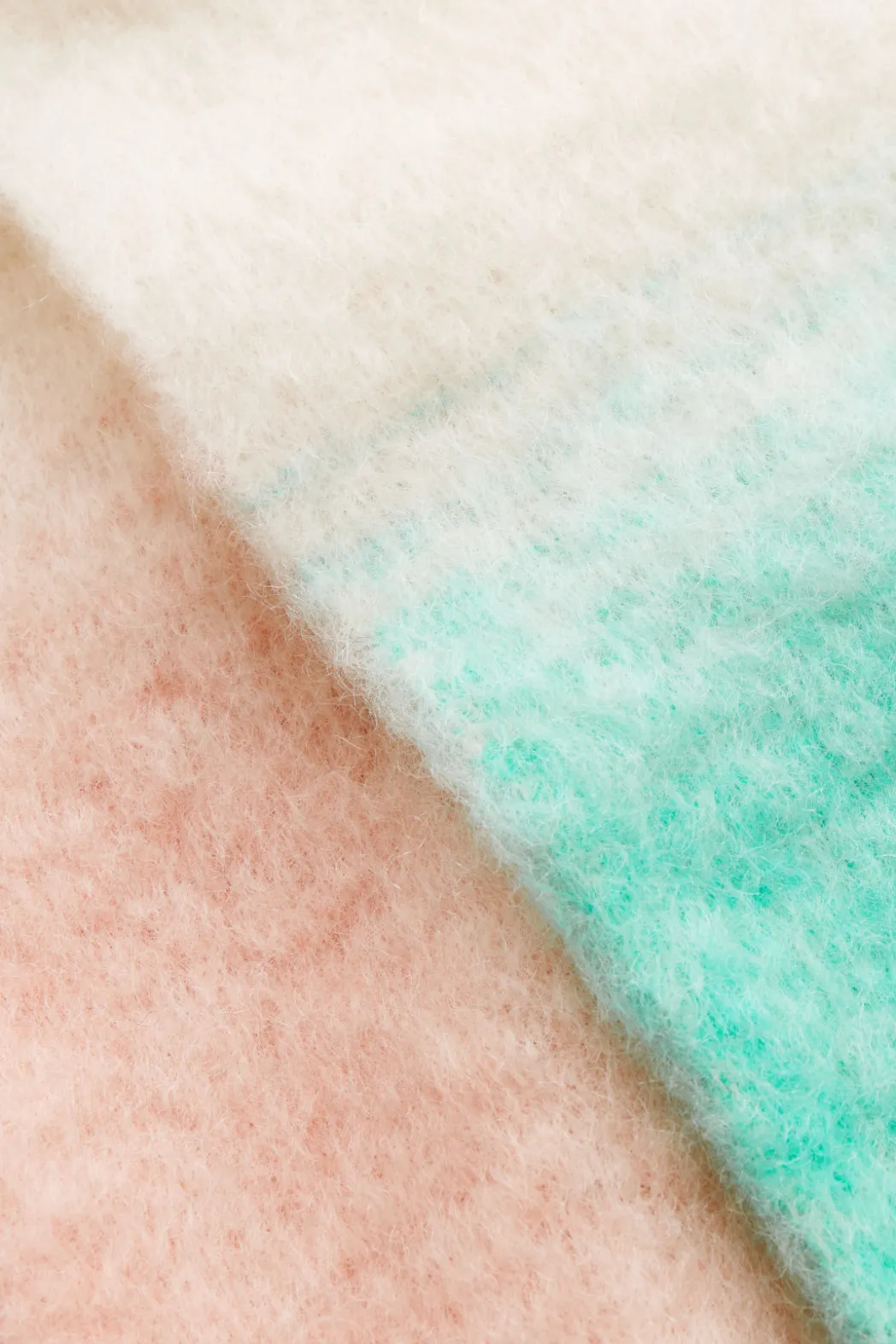 Online COS FRINGED BRUSHED-MOHAIR SCARF GREEN / IVORY / APRICOT