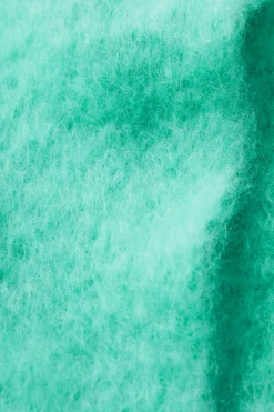 Best COS FRINGED BRUSHED-MOHAIR SCARF TURQUOISE