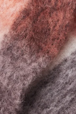 Clearance COS FRINGED BRUSHED-MOHAIR SCARF APRICOT / CHECKED