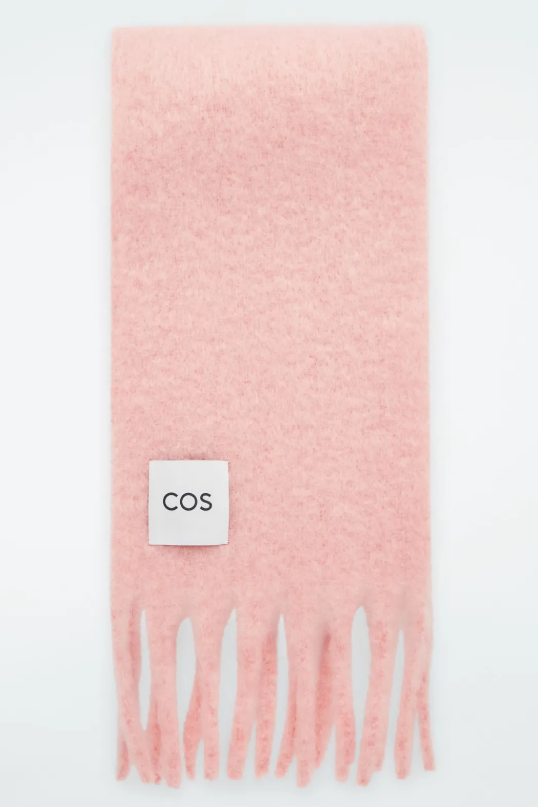 COS FRINGED BRUSHED-MOHAIR SCARF APRICOT
