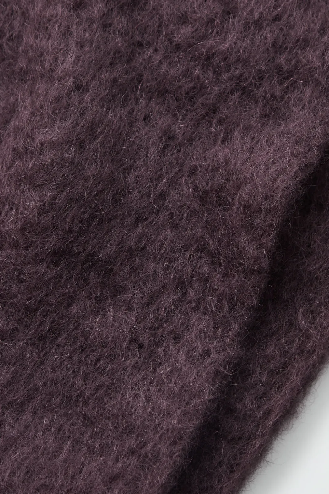 Discount COS FRINGED BRUSHED-MOHAIR SCARF BORDEAUX