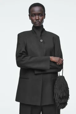 Online COS FRINGED CLUTCH BLACK