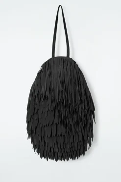 Online COS FRINGED CLUTCH BLACK