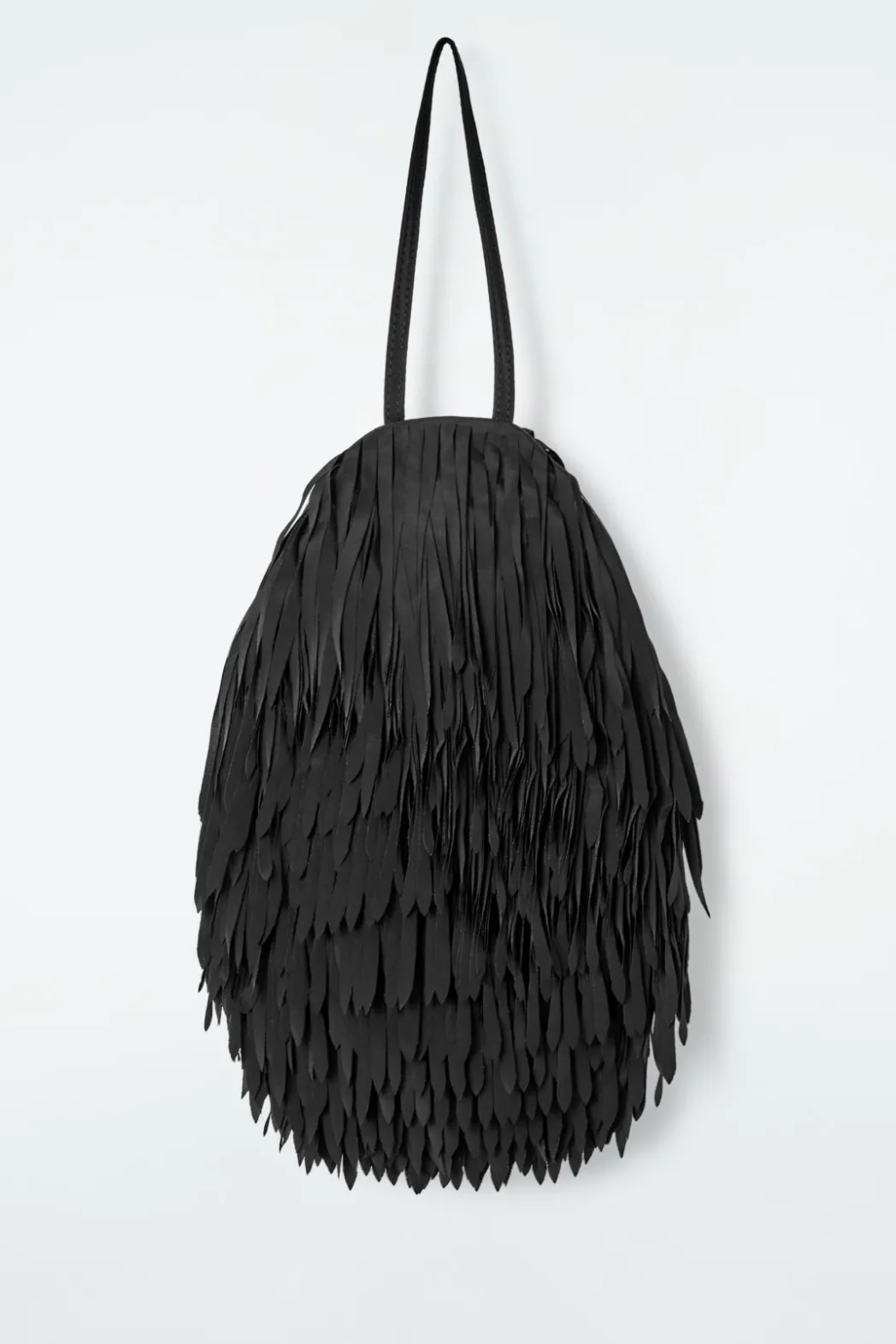 Online COS FRINGED CLUTCH BLACK