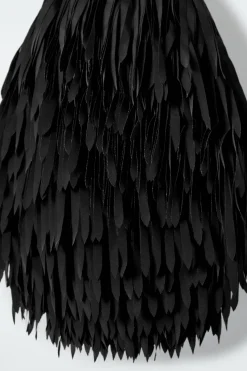 Online COS FRINGED CLUTCH BLACK