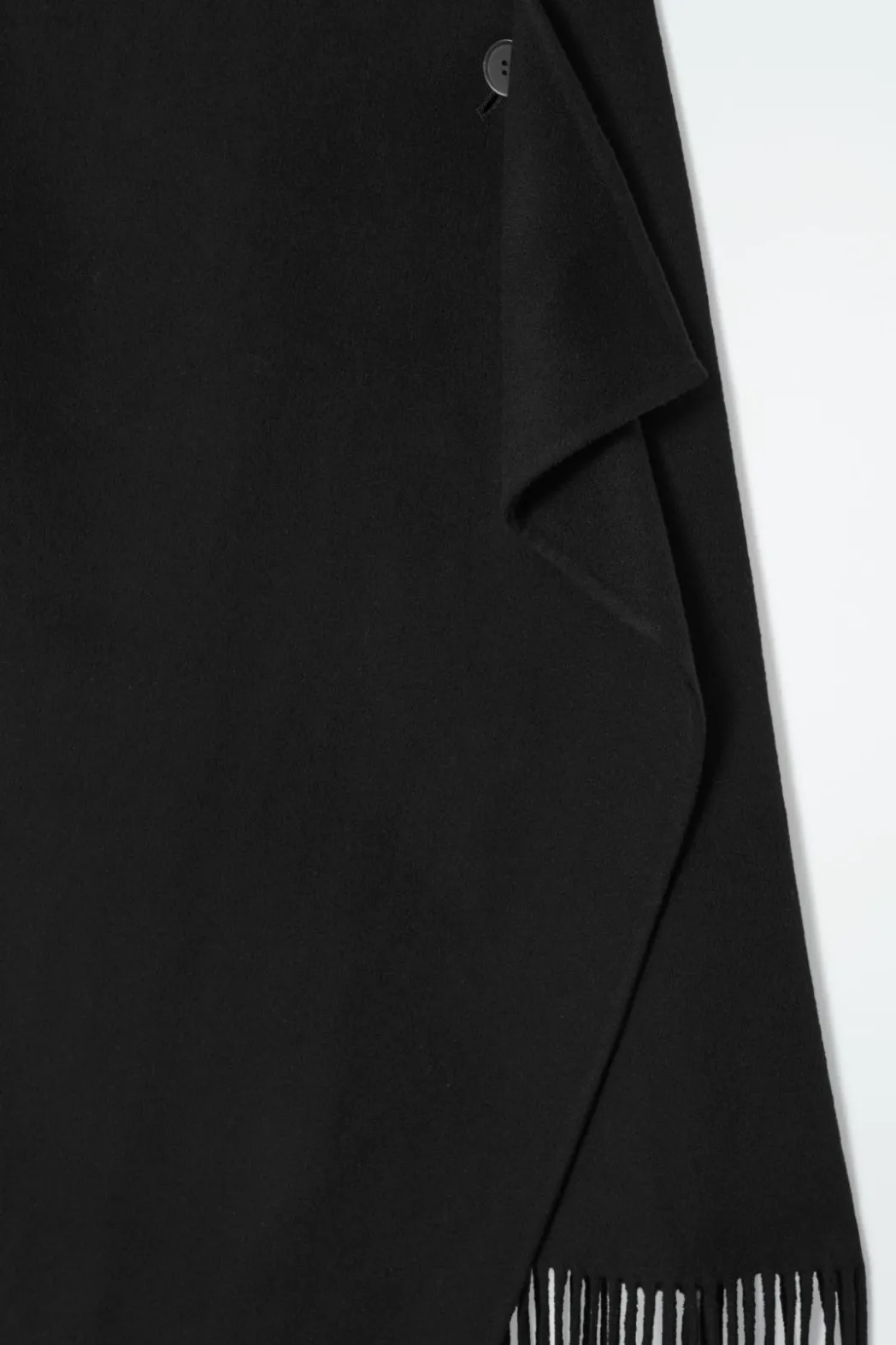 Outlet COS FRINGED WOOL MIDI WRAP SKIRT BLACK