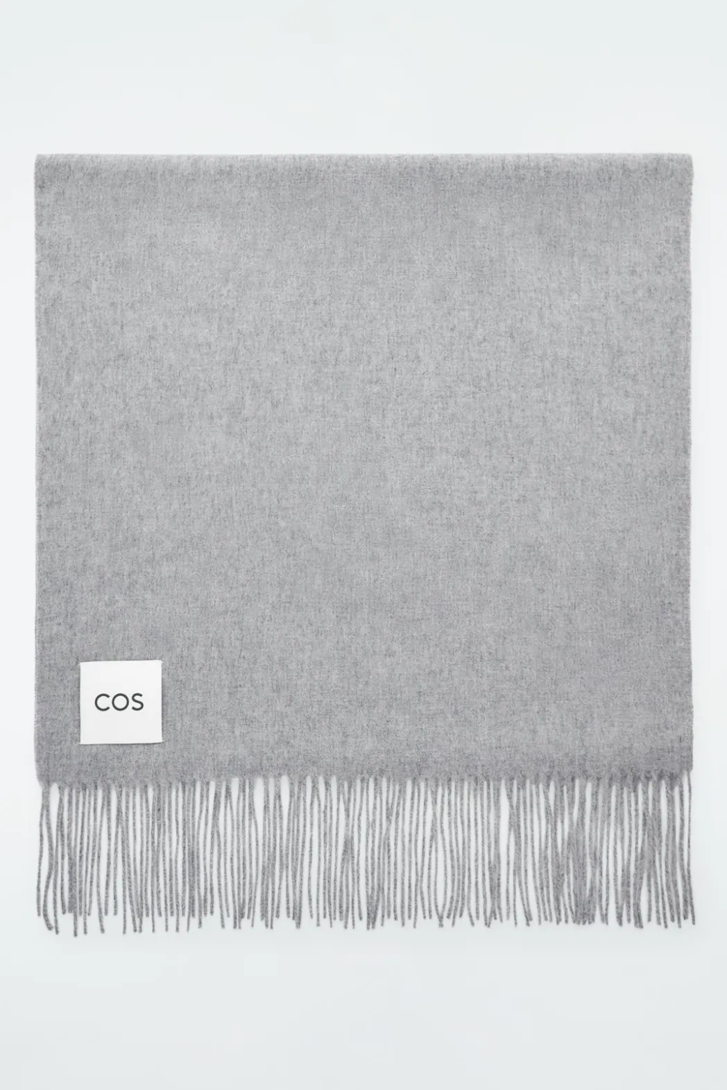 Best COS FRINGED WOOL SCARF GRAY