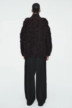 Clearance COS FRINGED WOOL SWEATER BROWN / BLACK