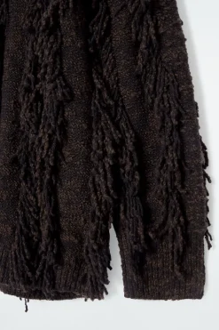 Clearance COS FRINGED WOOL SWEATER BROWN / BLACK