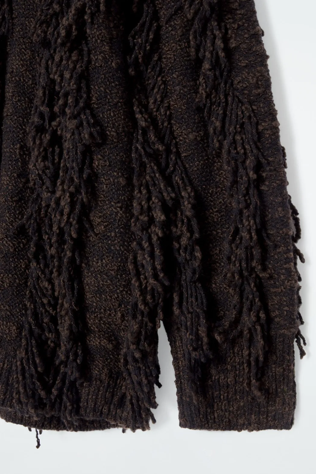 Clearance COS FRINGED WOOL SWEATER BROWN / BLACK