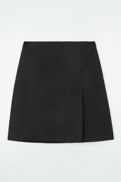 Outlet COS FRONT-PLEAT MINI SKIRT BLACK