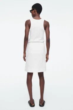Clearance COS FRONT-PLEAT MINI SKIRT WHITE
