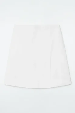 Clearance COS FRONT-PLEAT MINI SKIRT WHITE