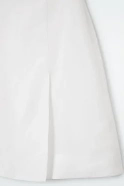Clearance COS FRONT-PLEAT MINI SKIRT WHITE