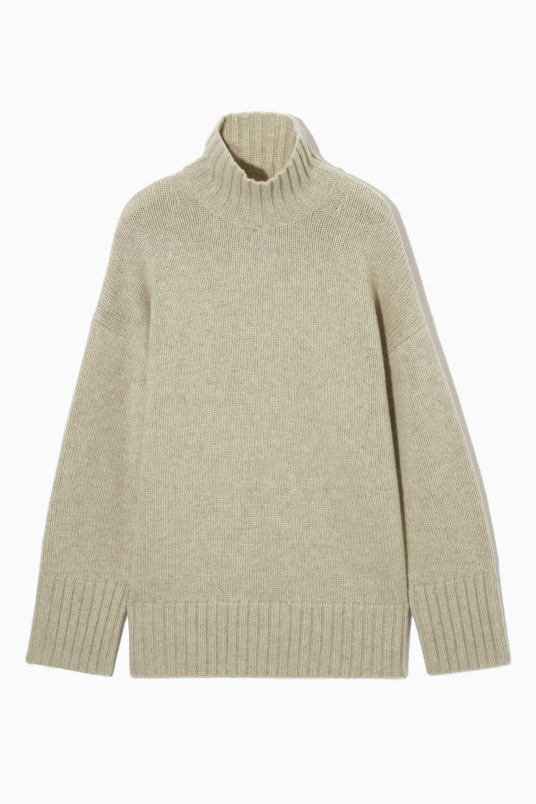 New COS FUNNEL-NECK PURE CASHMERE SWEATER CREAM