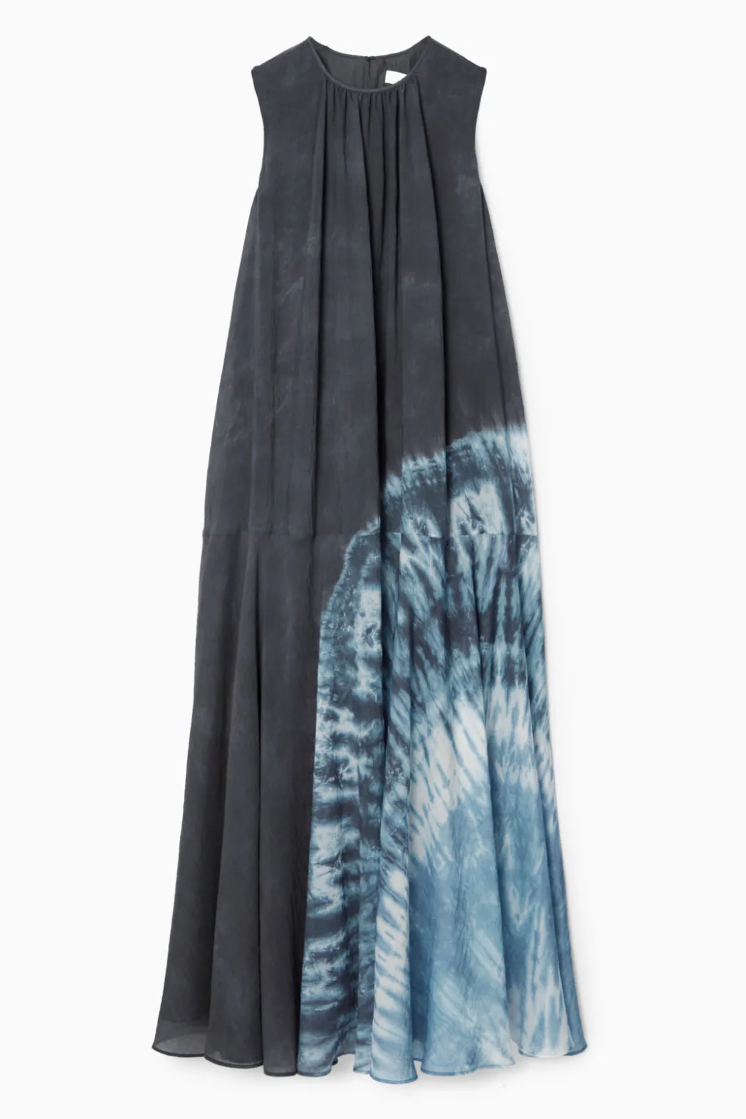 Online COS GATHERED A-LINE MAXI DRESS NAVY / BLUE