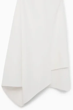 Discount COS GATHERED ASYMMETRIC MIDI DRESS WHITE